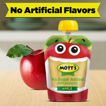 Mott's No Sugar Added Applesauce 12 pk Pouches, 3.2 oz