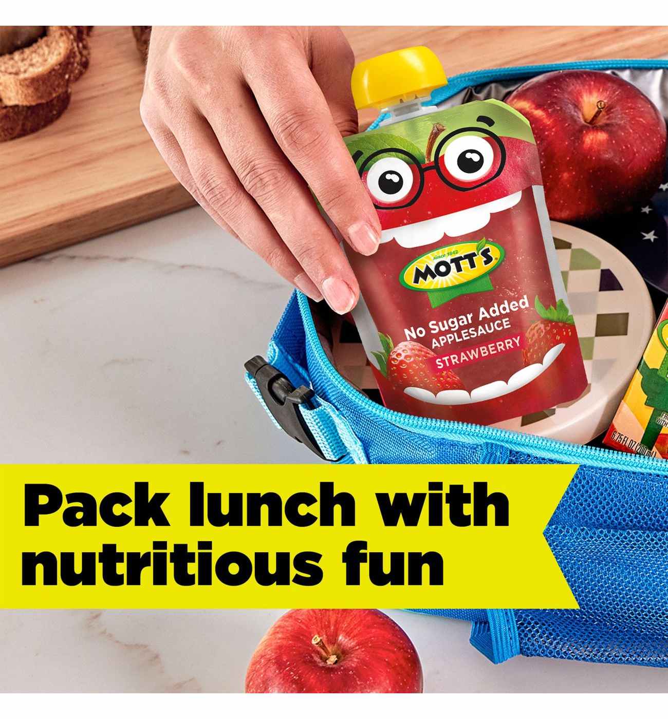 Mott's No Sugar Added Strawberry Applesauce 12 pk Pouches; image 4 of 11