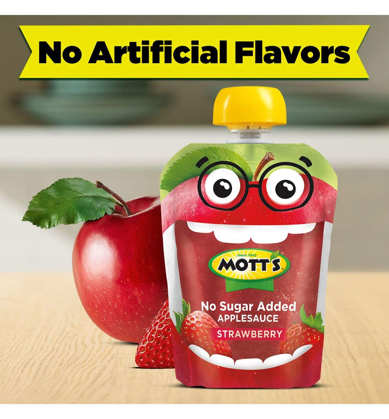 Mott's No Sugar Added Strawberry Applesauce 12 pk Pouches; image 8 of 11