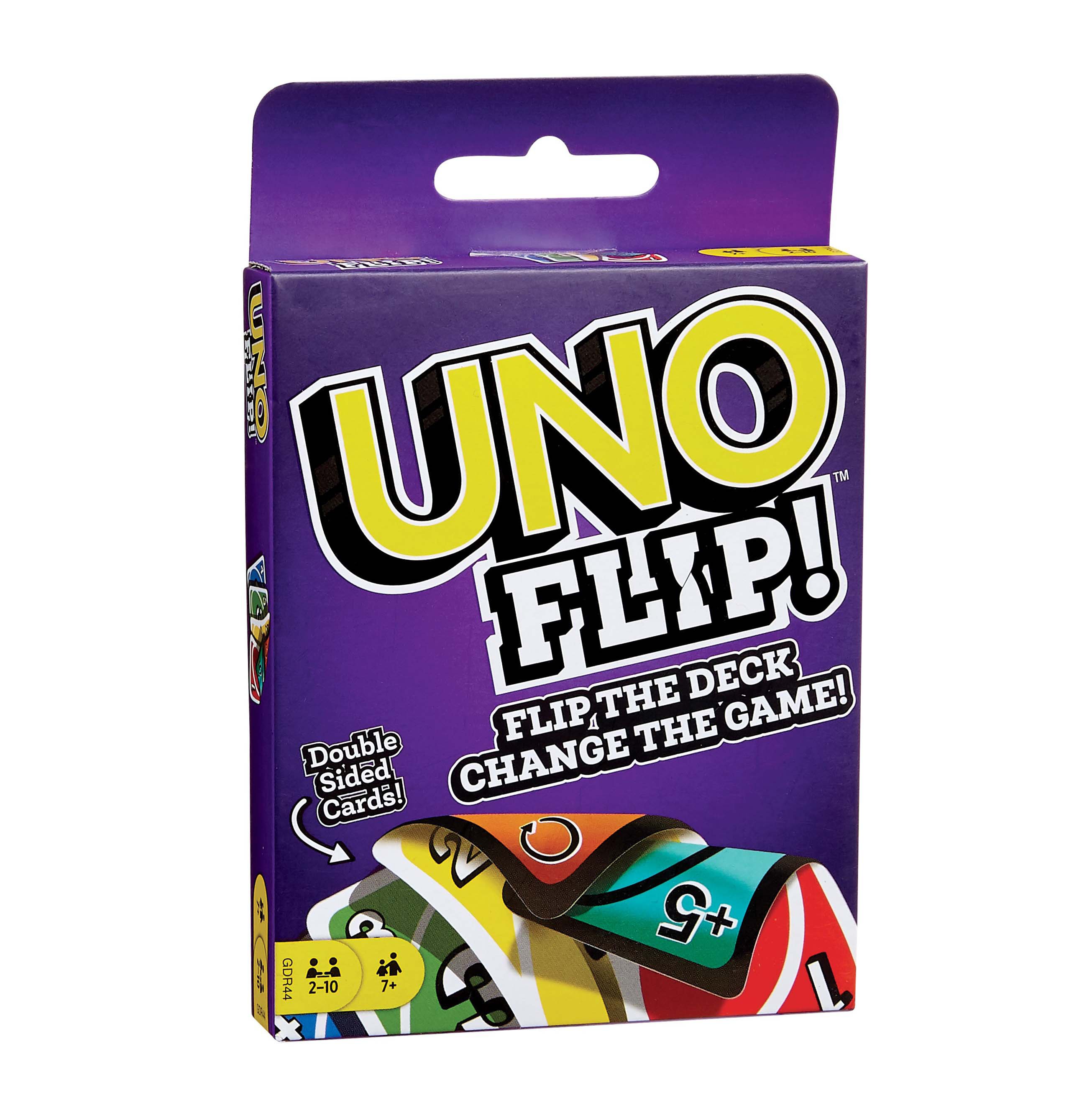 Mattel UNO Flip The Deck  Double Sided Card Game for 2-10 Players Ages 7Y New 