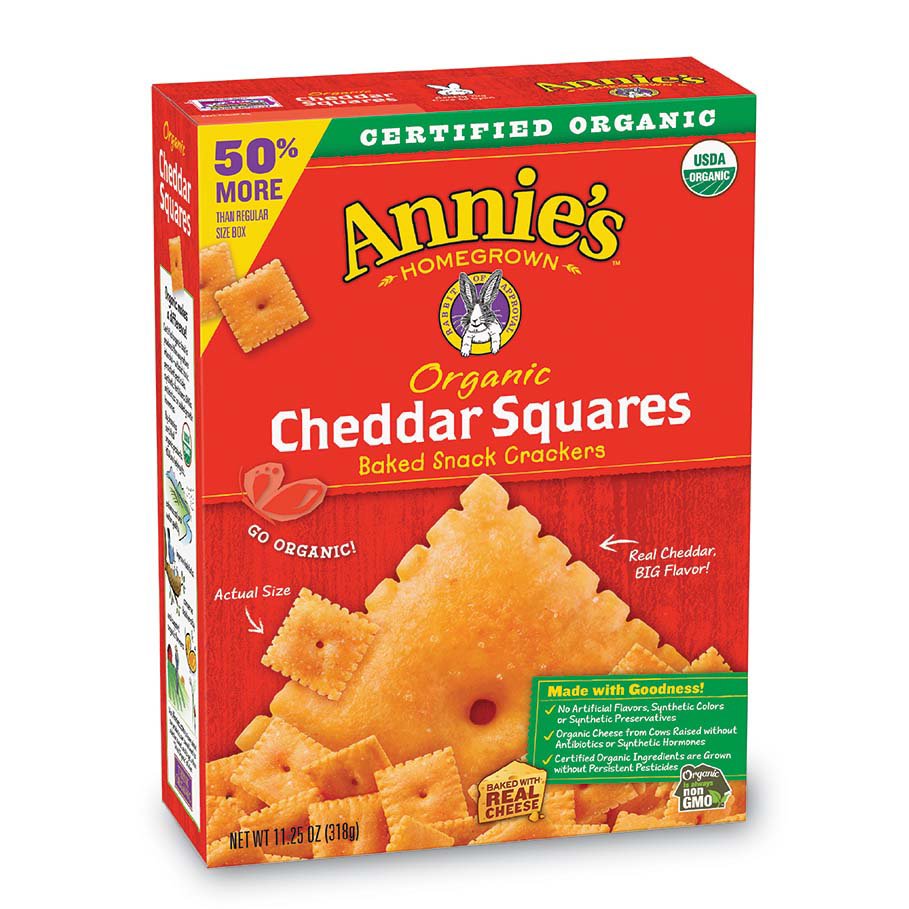 Annie's Homegrown Organic Cheddar Squares Baked Snack Crackers - Shop ...