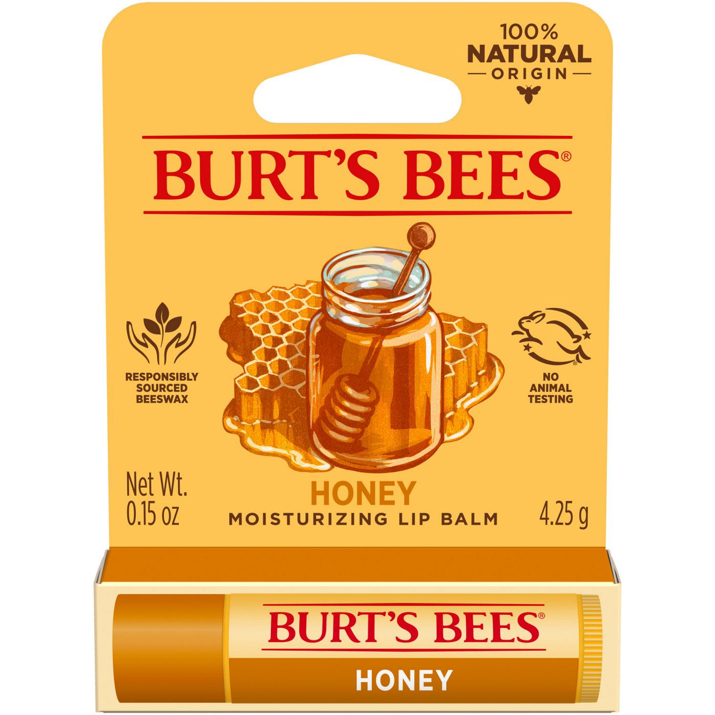 Burt's Bees 100% Natural Moisturizing Lip Balm - Honey with Beeswax; image 1 of 5
