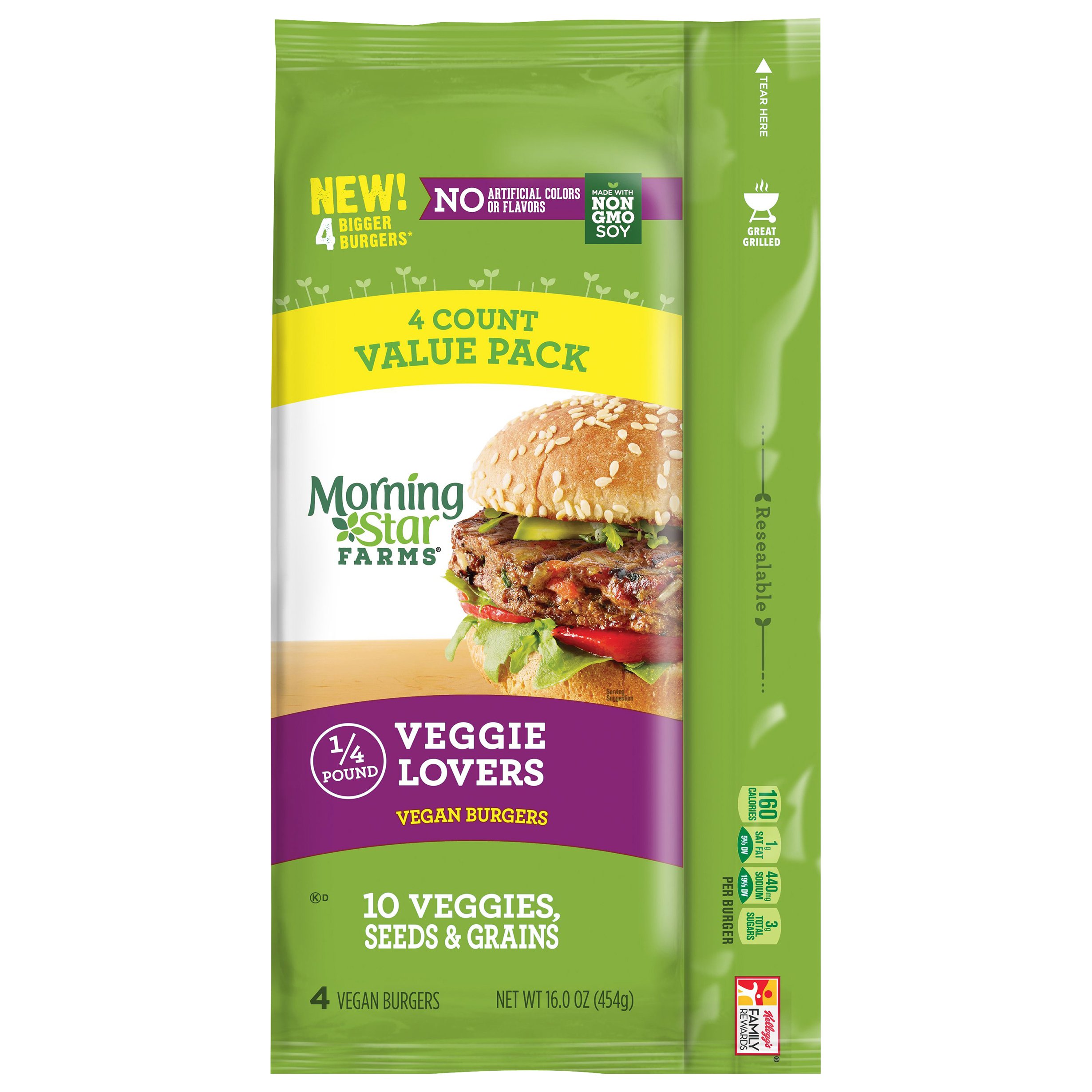 MorningStar Farms Veggie Lovers Vegan Burgers Value Pack - Shop Meat ...