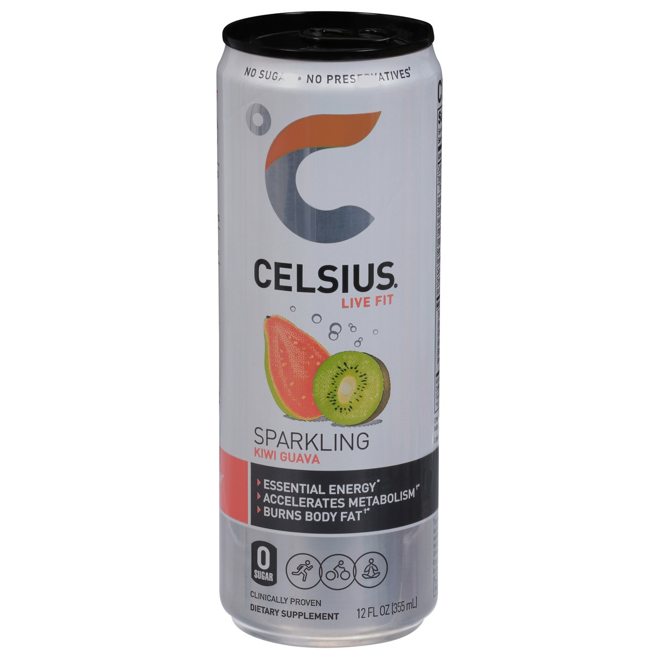 Celsius Zero Sugar Sparkling Energy Drink - Kiwi Guava, 12 oz