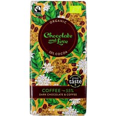 Chocolate And Love 55% Dark Chocolate & Coffee Bar, 80 g | Central