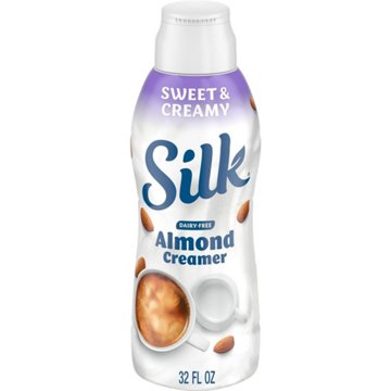 Silk Dairy Free Almond Liquid Coffee Creamer - Sweet & Creamy, 32 oz