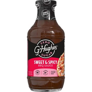 G Hughes Smokehouse Zero Sugar Sweet & Spicy BBQ Sauce, 18 oz