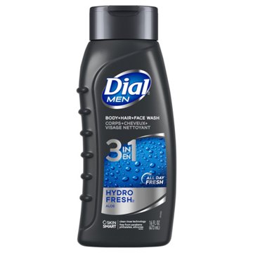 Dial Men 3-in-1 Body, Hair & Face Wash - Hydro Fresh, 16 oz