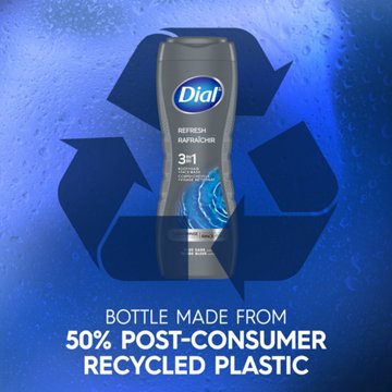 Dial Men 3-in-1 Body, Hair & Face Wash - Hydro Fresh, 16 oz