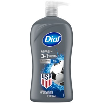 Dial Men 3-in-1 Body, Hair & Face Wash - Hydro Fresh, 32 oz