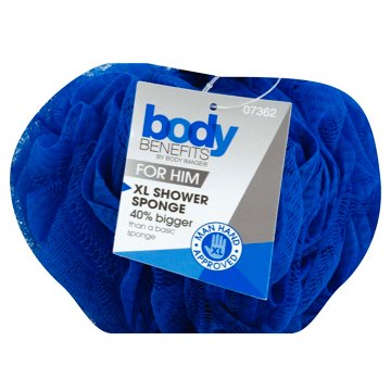 Body Benefits Mens XL Shower Sponge Assorted, EACH