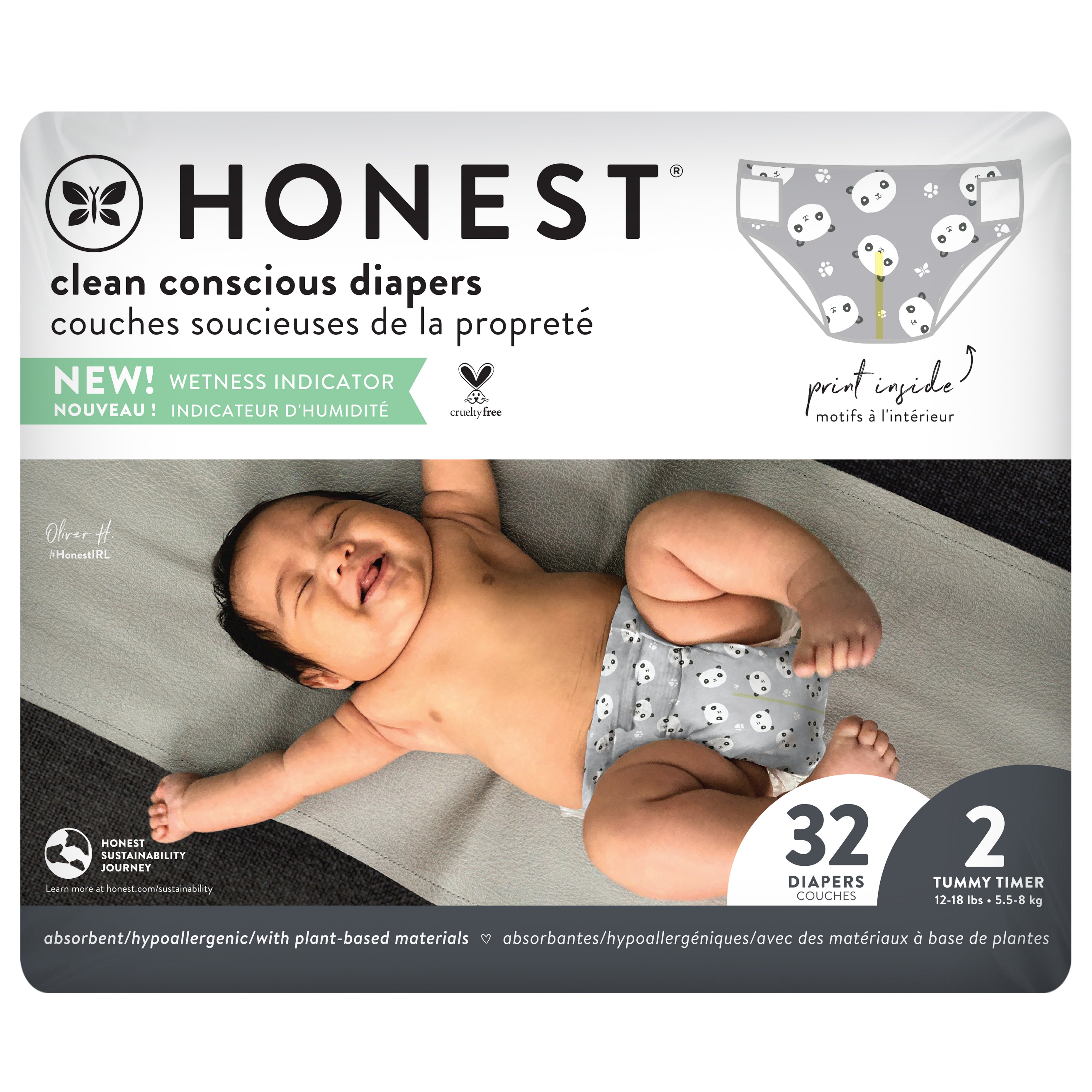 The Honest Company Clean Conscious Diapers - Pandas, Size 2 - Shop Diapers  & Potty at H-E-B