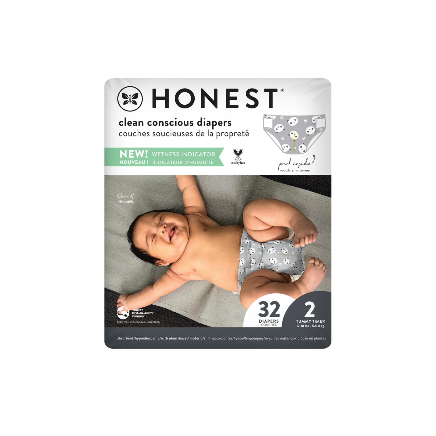 The Honest Company Clean Conscious Diapers Size 2, Panda Print Shop