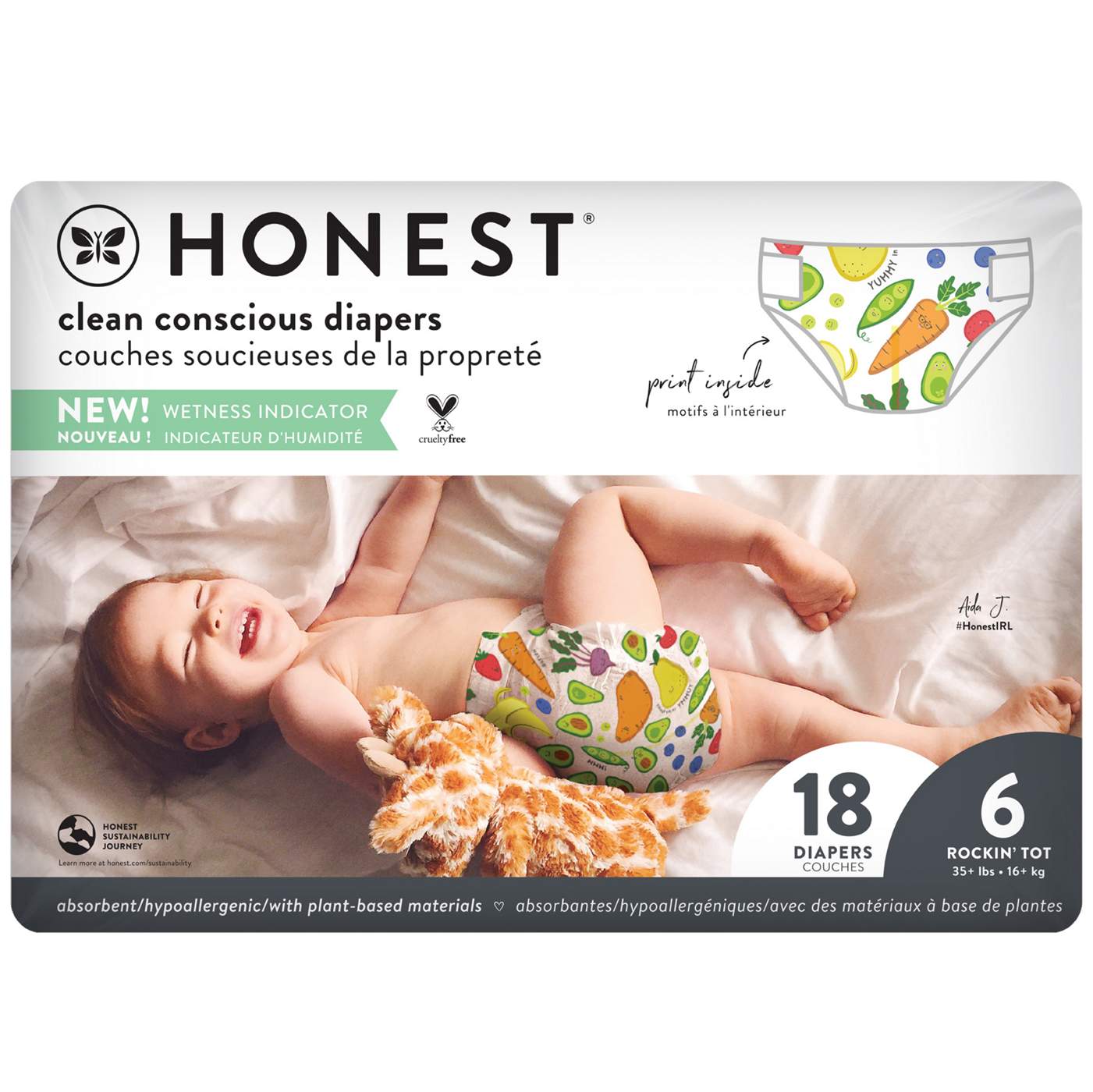 The Honest Company Clean Conscious Diapers - Size 6, Veggie Print; image 1 of 7