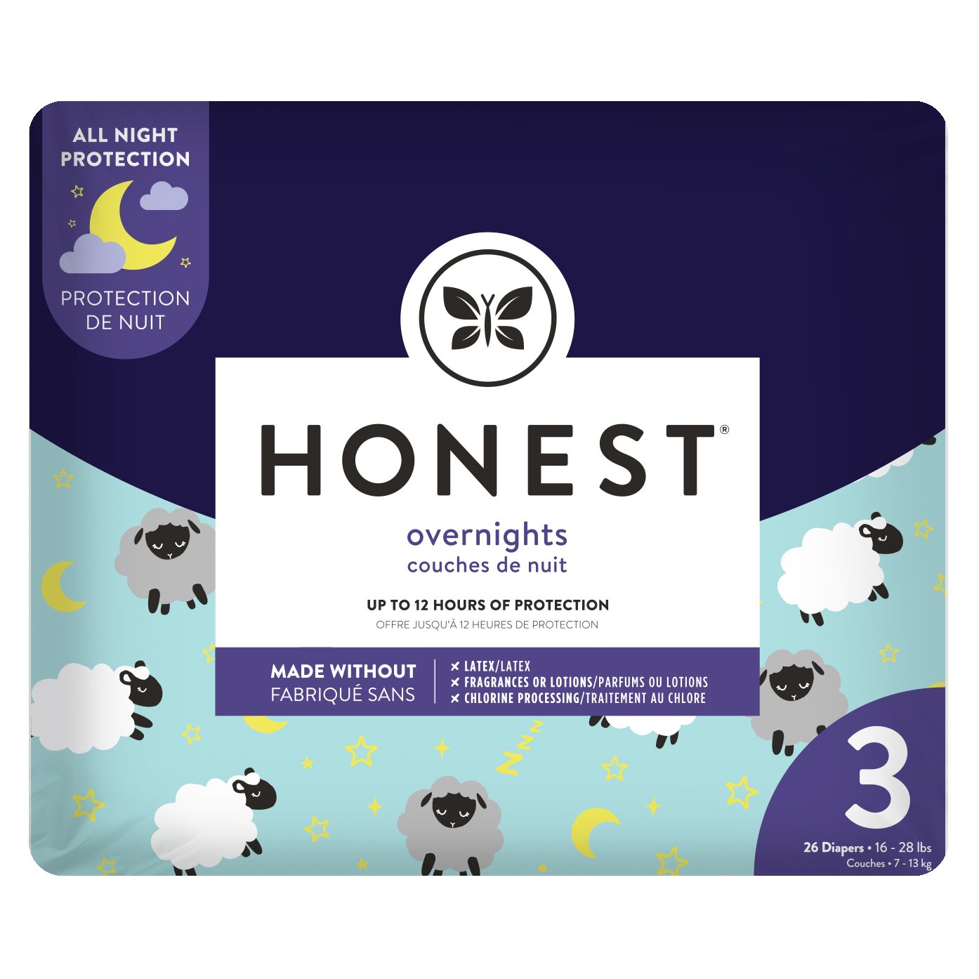 The Honest Company Overnight Diapers Size 3 Shop Diapers at HEB