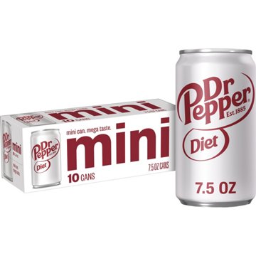 Dr Pepper Diet Soda 10 pk Mini Cans, 7.5 oz