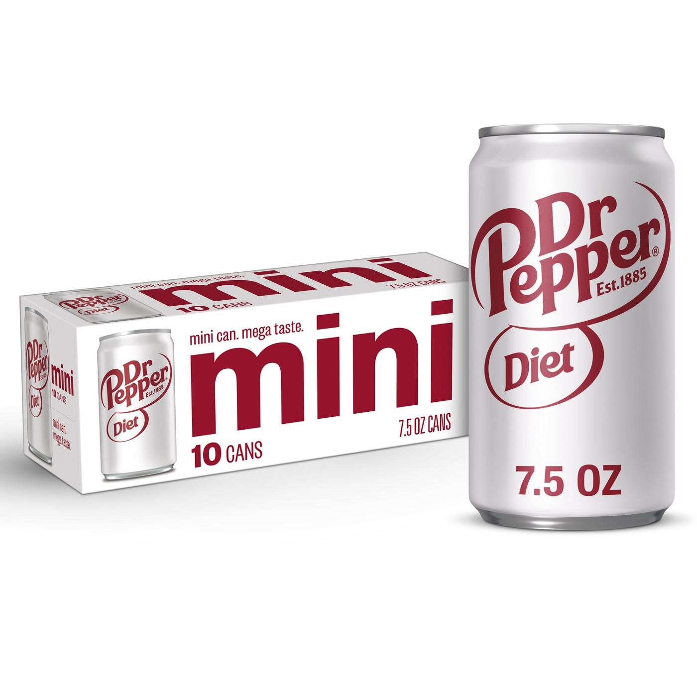 Dr Pepper Diet Soda Mini 7.5 oz Cans; image 7 of 7