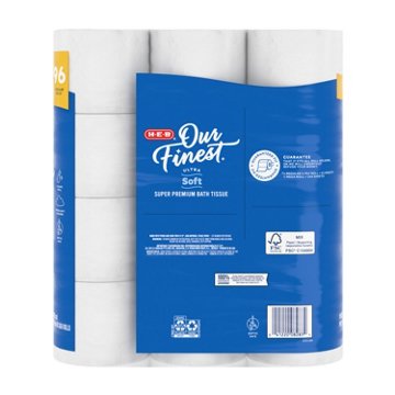 H-E-B Our Finest Ultra Soft Toilet Paper, 24 Mega Rolls