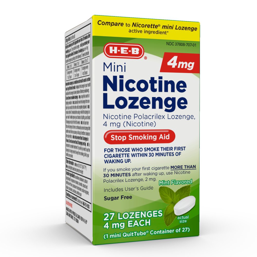 HEB Mini 4 mg Nicotine Lozenges Mint Shop Smoking cessation at HEB