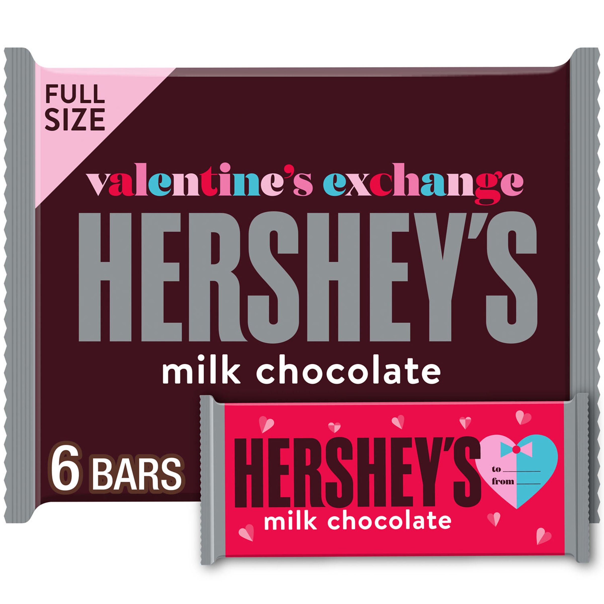 Hershey's Milk Chocolate Full Size Valentine Exchange Bars Shop Candy