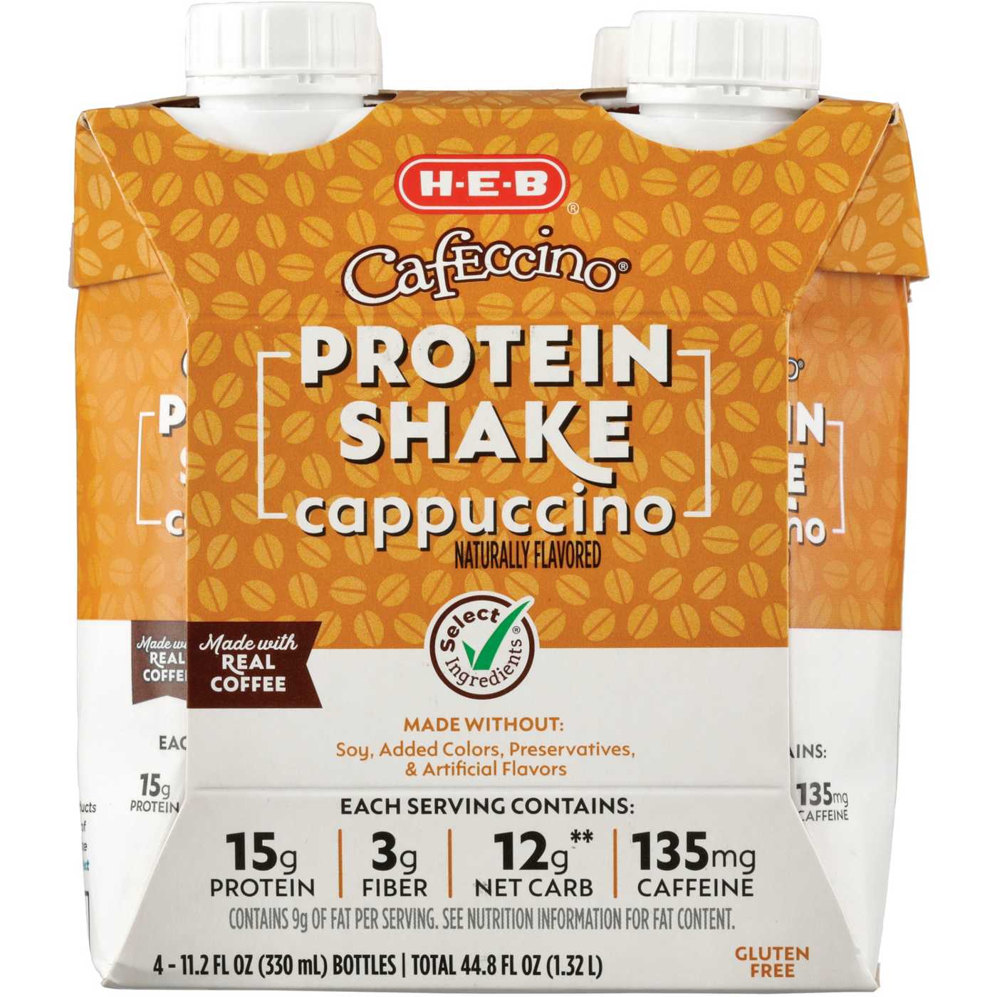 H-E-B Cafeccino 15g Protein Shake - Cappuccino; image 1 of 2