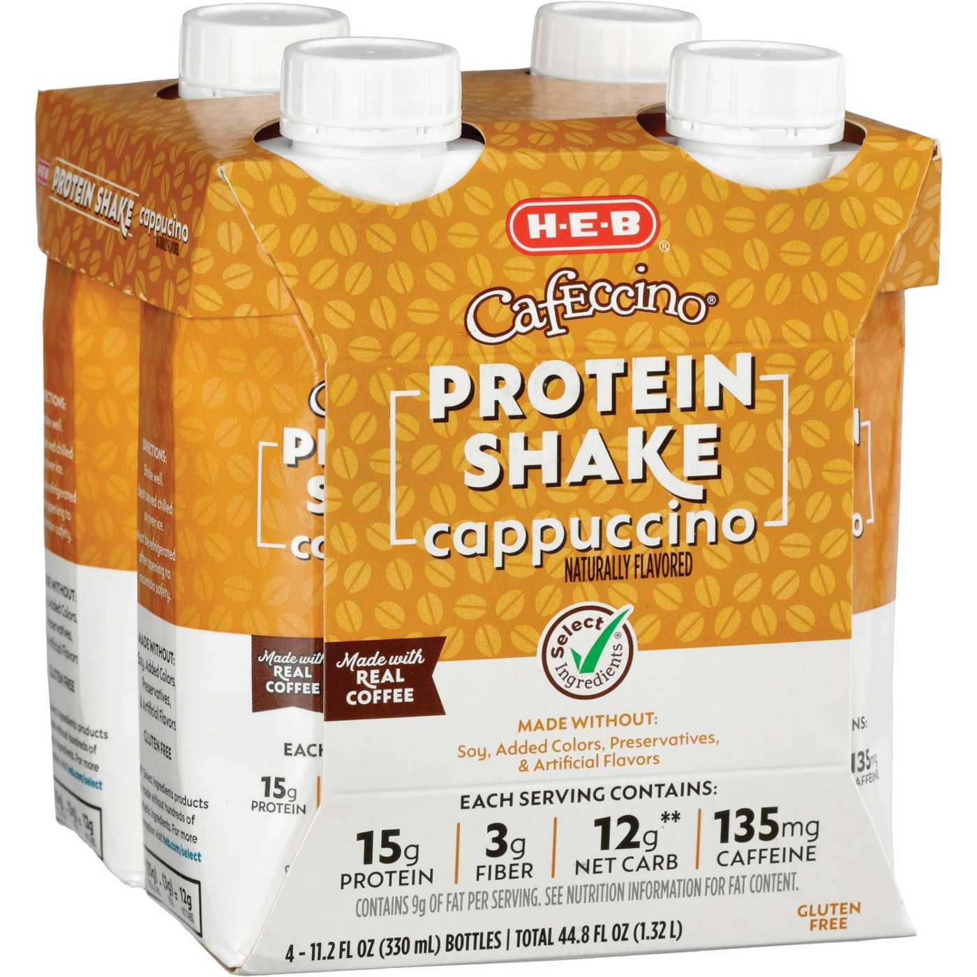H-E-B Cafeccino 15g Protein Shake - Cappuccino; image 2 of 2