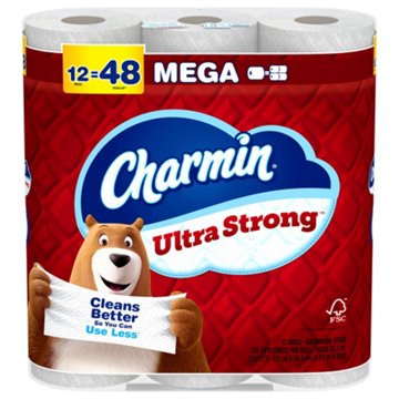 Charmin Ultra Strong Toilet Paper 220 Sheets Per Roll, 12 Mega Rolls