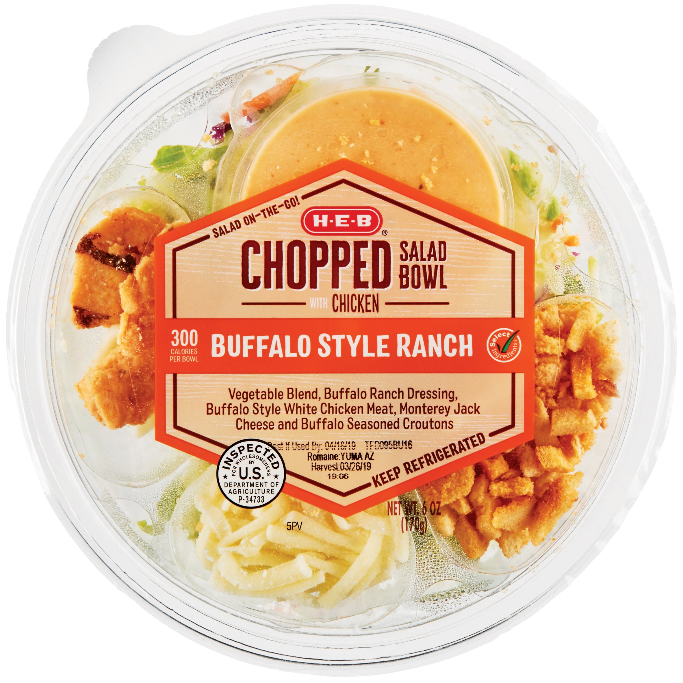 HEB Chopped Salad Bowl Buffalo Style Ranch with Chicken Shop