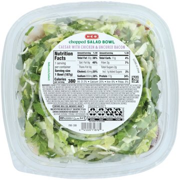 H-E-B Chopped Salad Bowl - Chicken Caesar with Uncured Bacon