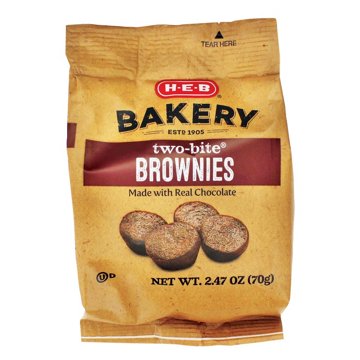 H-E-B Bakery Two-Bite Brownies, 2.47 oz