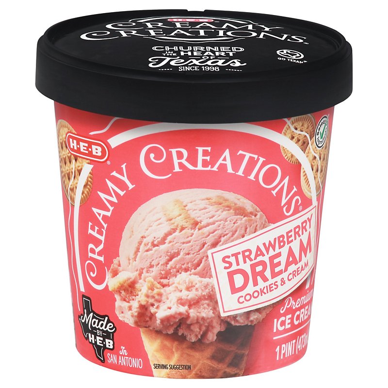 H E B Select Ingredients Creamy Creations Strawberry Dream Ice Cream Shop Ice Cream At H E B