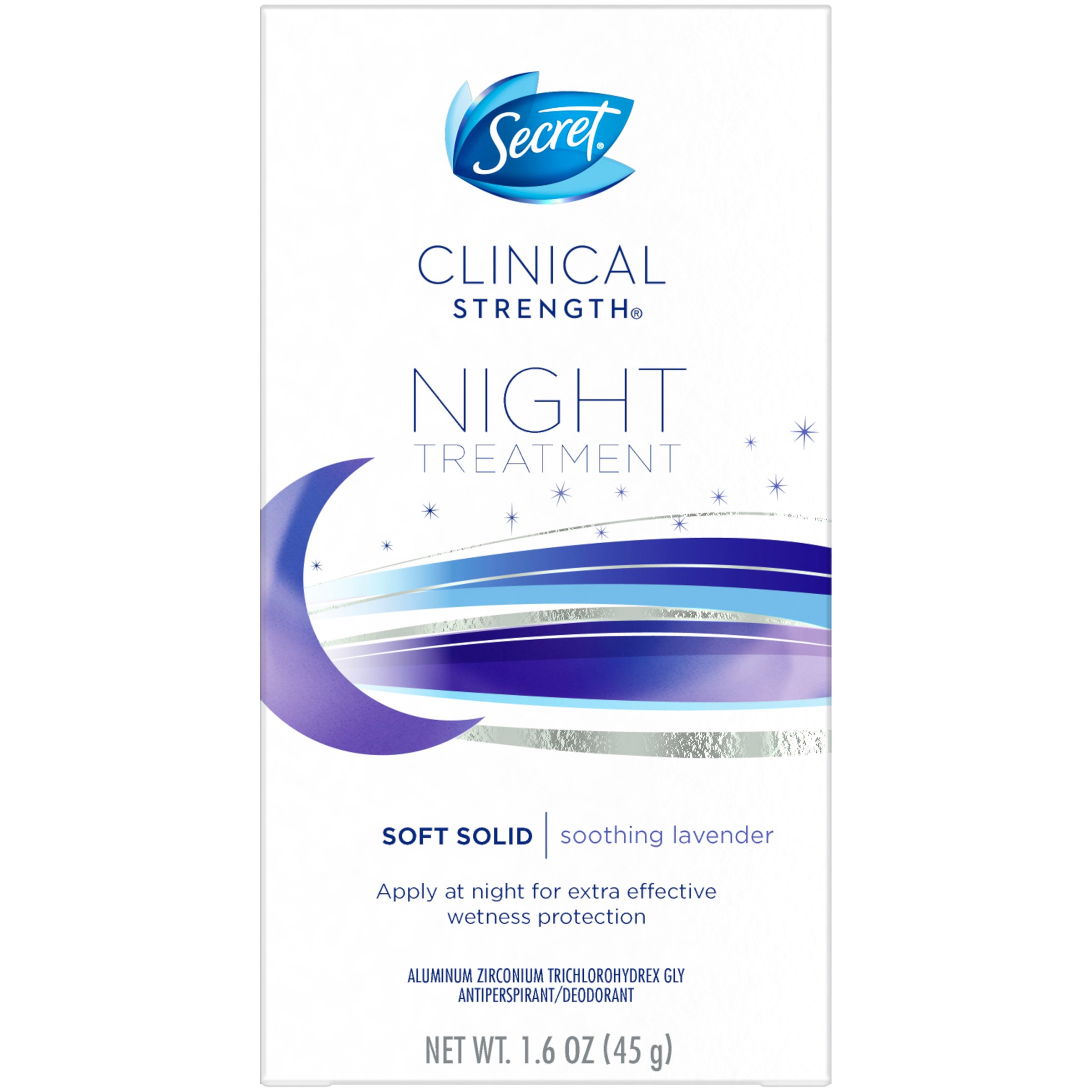 Secret Clinical Strength Night Treatment Soft Solid Soothing Lavender