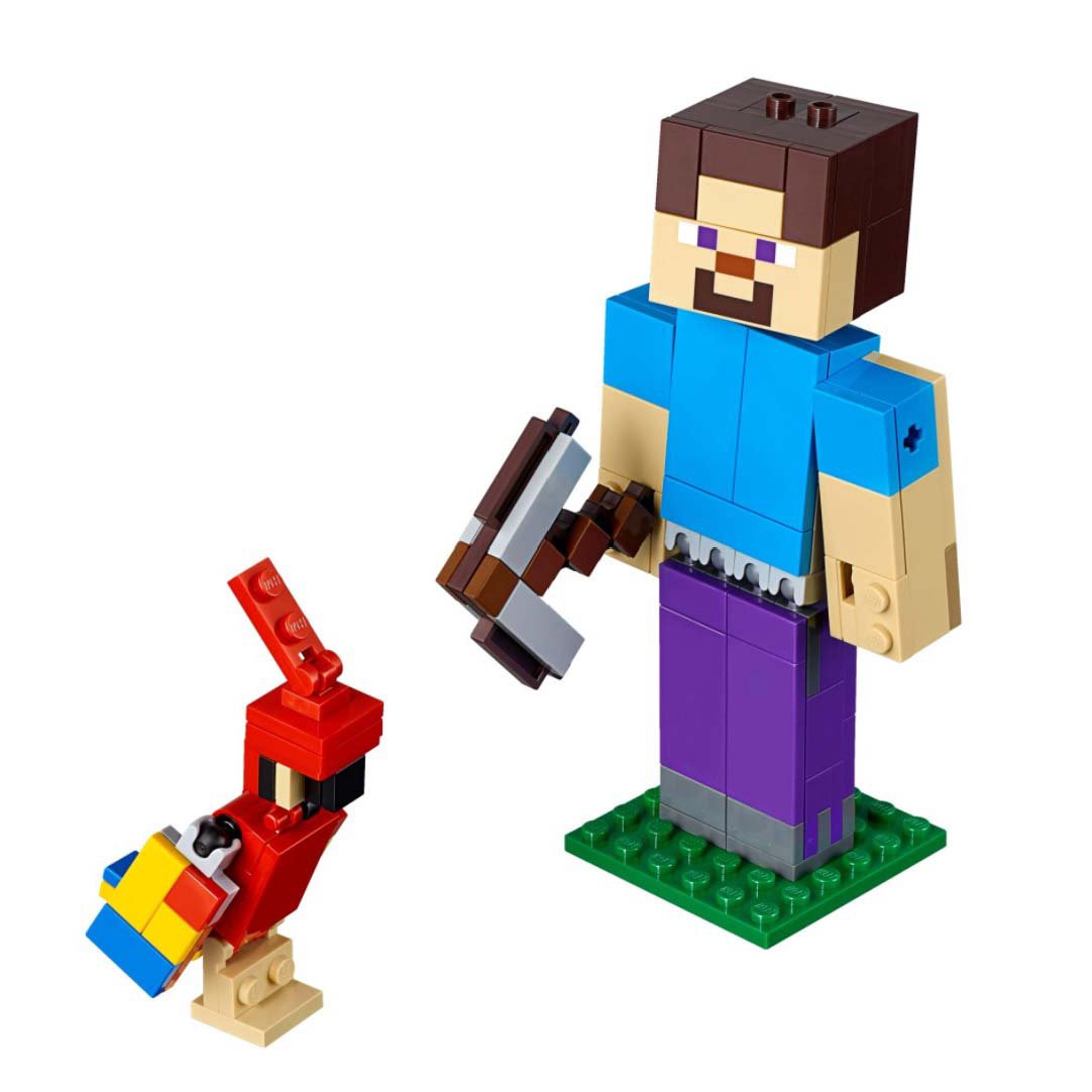 Lego Minecraft Steve Bigfig With Parrot Shop Lego Building Blocks At H E B