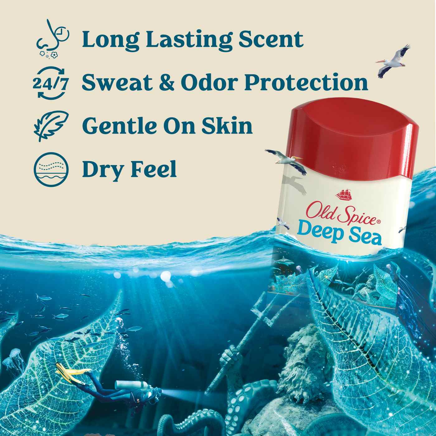 Old Spice Aluminum-Free Deodorant - Deep Sea; image 5 of 9