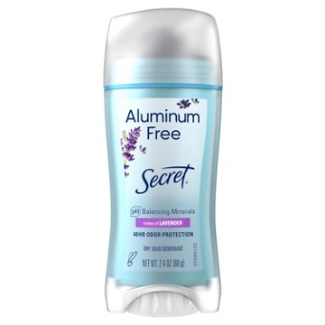 Secret Aluminum Free 48 Hr Solid Deodorant - Lavender, 2.4 oz