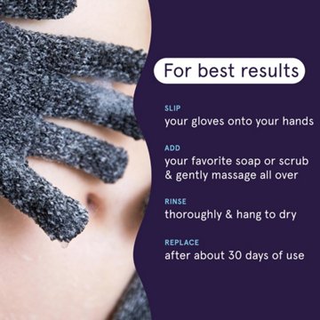 Cleanlogic Charcoal Infused Exfoliating Body Gloves
