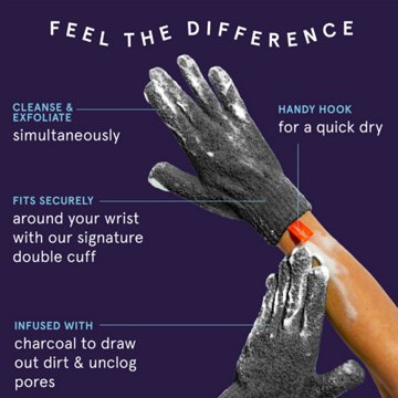 Cleanlogic Charcoal Infused Exfoliating Body Gloves