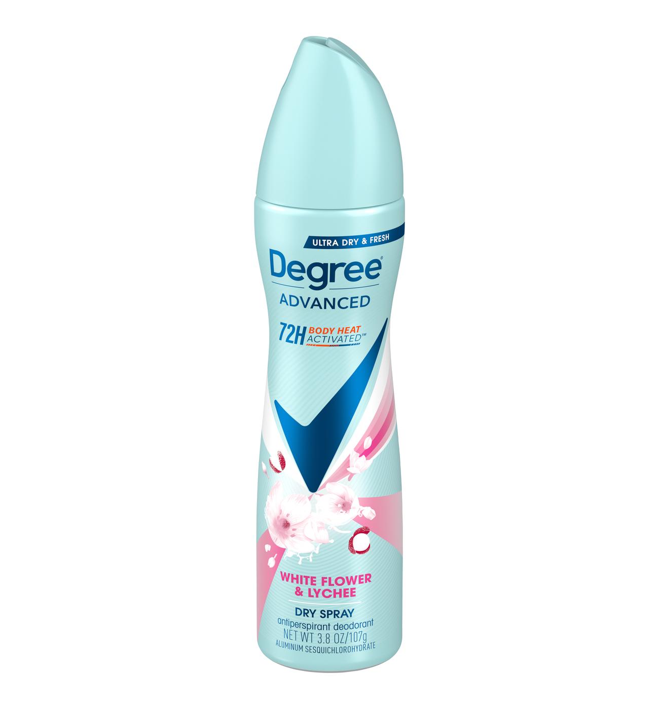 Degree Advanced Antiperspirant Deodorant Dry Spray White Flowers & Lychee; image 1 of 3