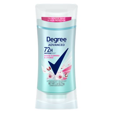 Degree 72 Hr Advanced Antiperspirant Deodorant - White Flowers & Lychee, 2.6 oz