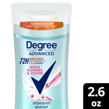 Degree 72 Hr Advanced Antiperspirant Deodorant - White Flowers & Lychee, 2.6 oz