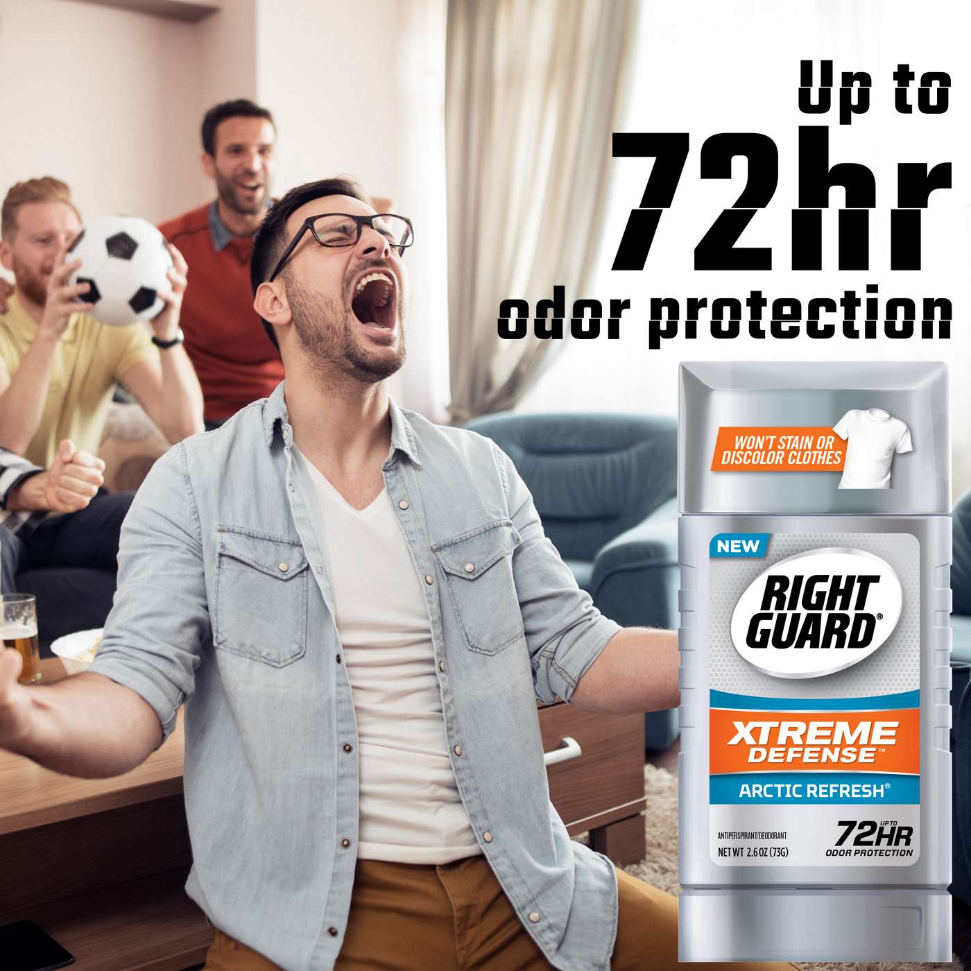 Right Guard Xtreme Defense Antiperspirant Deodorant Invisible Solid Stick, Arctic Refresh; image 3 of 4