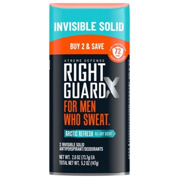 Right Guard Xtreme Defense Men's Antiperspirant Solid Deodorant - Arctic Refresh, 2 pk