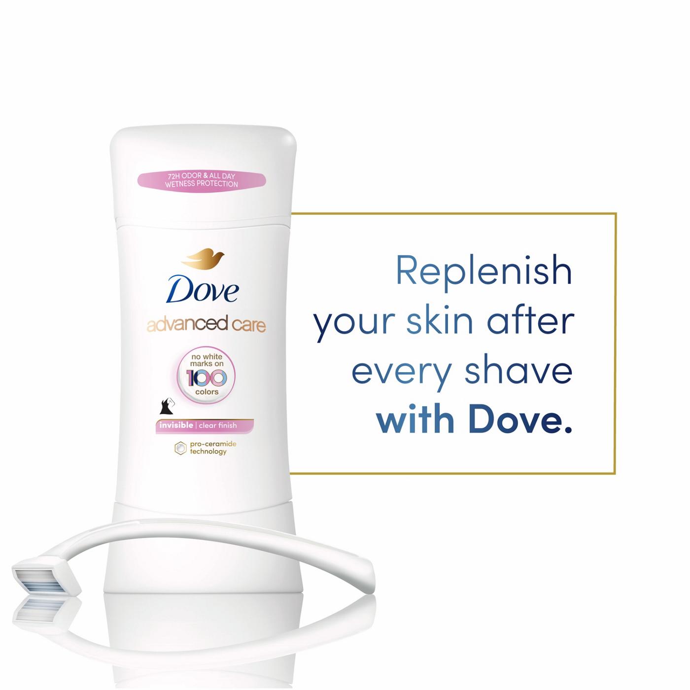 Dove Advanced Care Invisible Clear Finish Twin Antiperspirant Deodorant; image 4 of 12