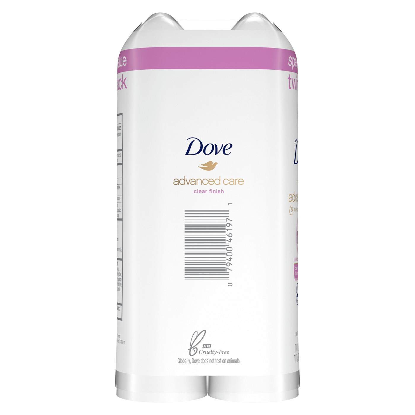 Dove Advanced Care Invisible Clear Finish Twin Antiperspirant Deodorant; image 10 of 12