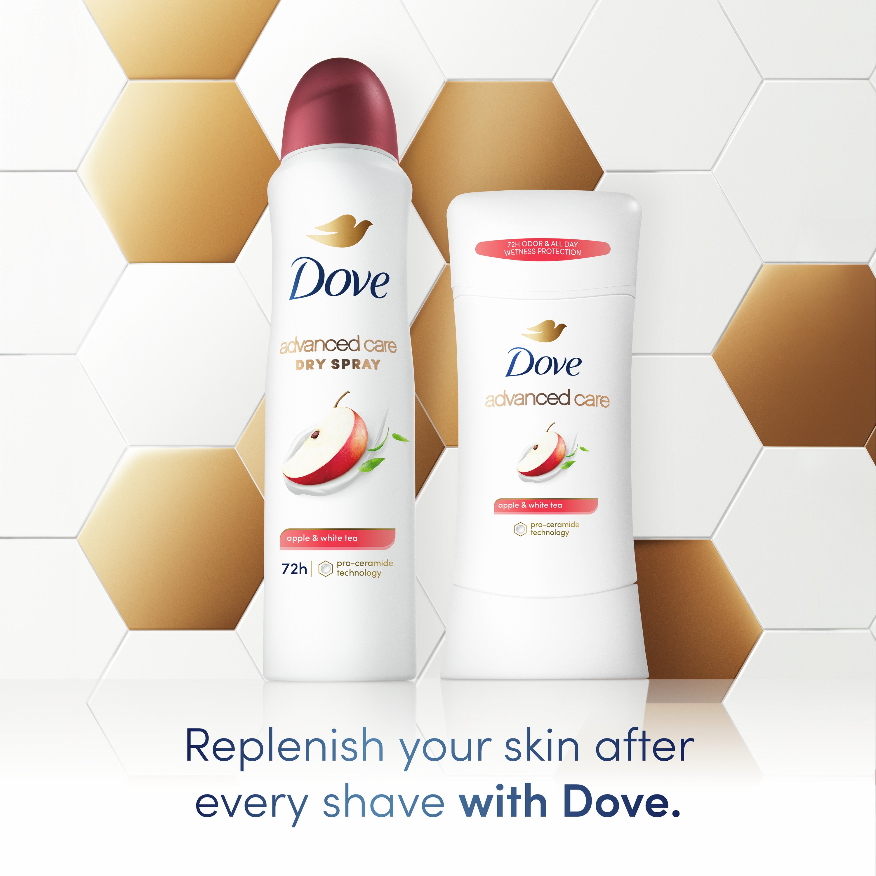 Dove Advanced Care Antiperspirant Deodorant Stick Apple & White Tea ...