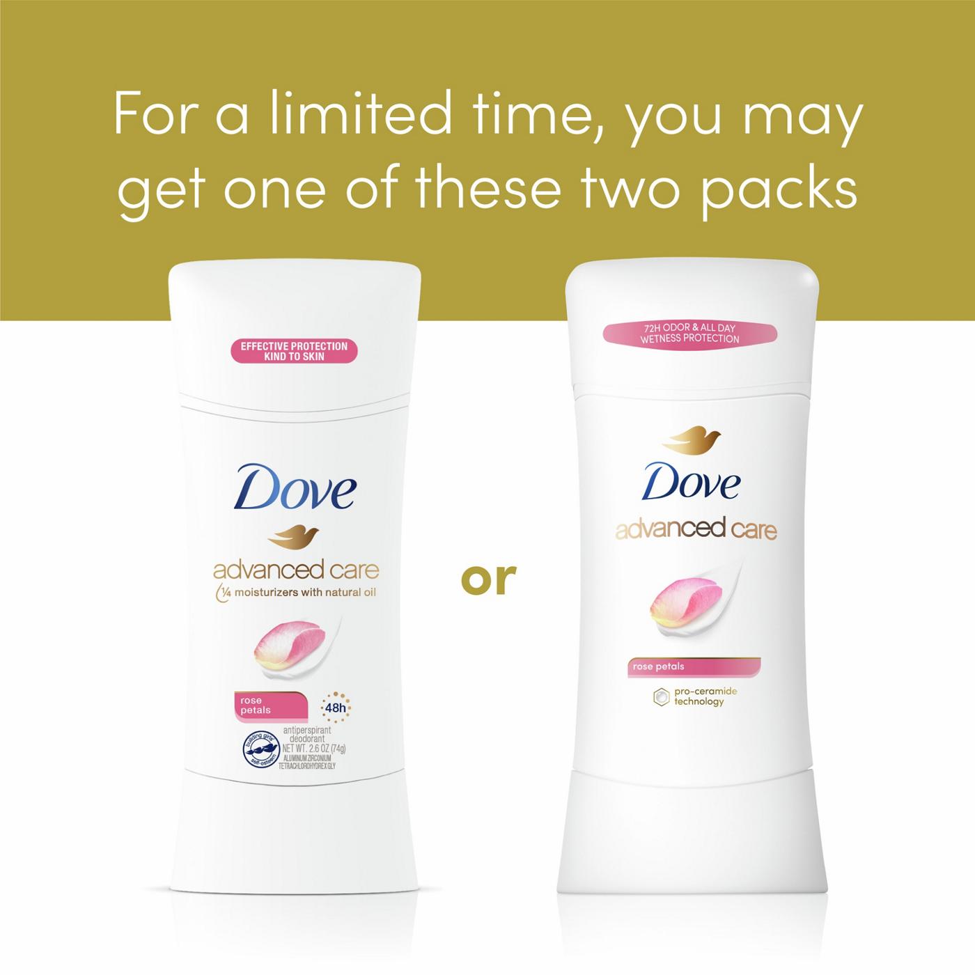 Dove Advanced Care Antiperspirant Deodorant Stick - Rose Petals; image 7 of 8