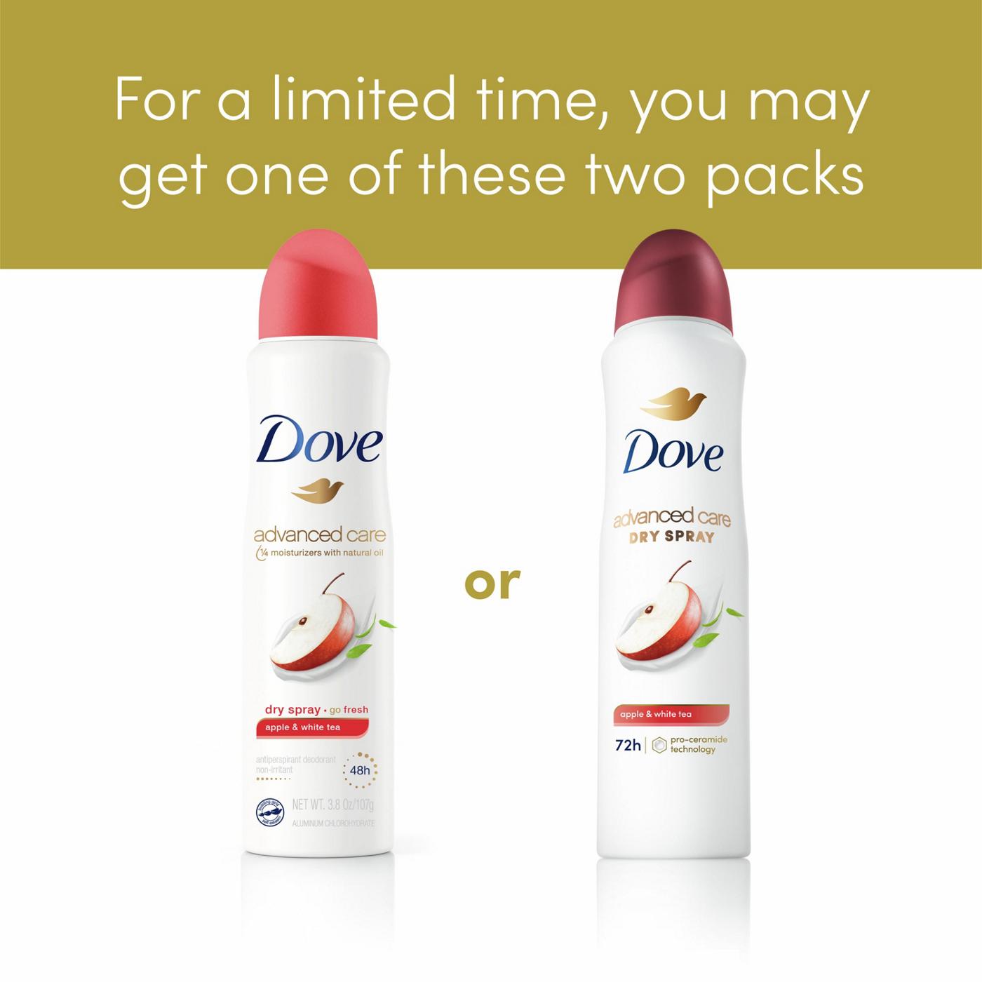 Dove Advanced Care Antiperspirant Deodorant Spray Apple & White Tea; image 5 of 9