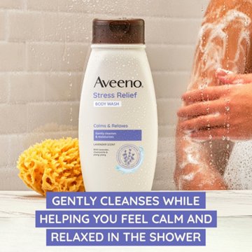 Aveeno Stress Relief Body Wash - Lavender Scent, 18 oz