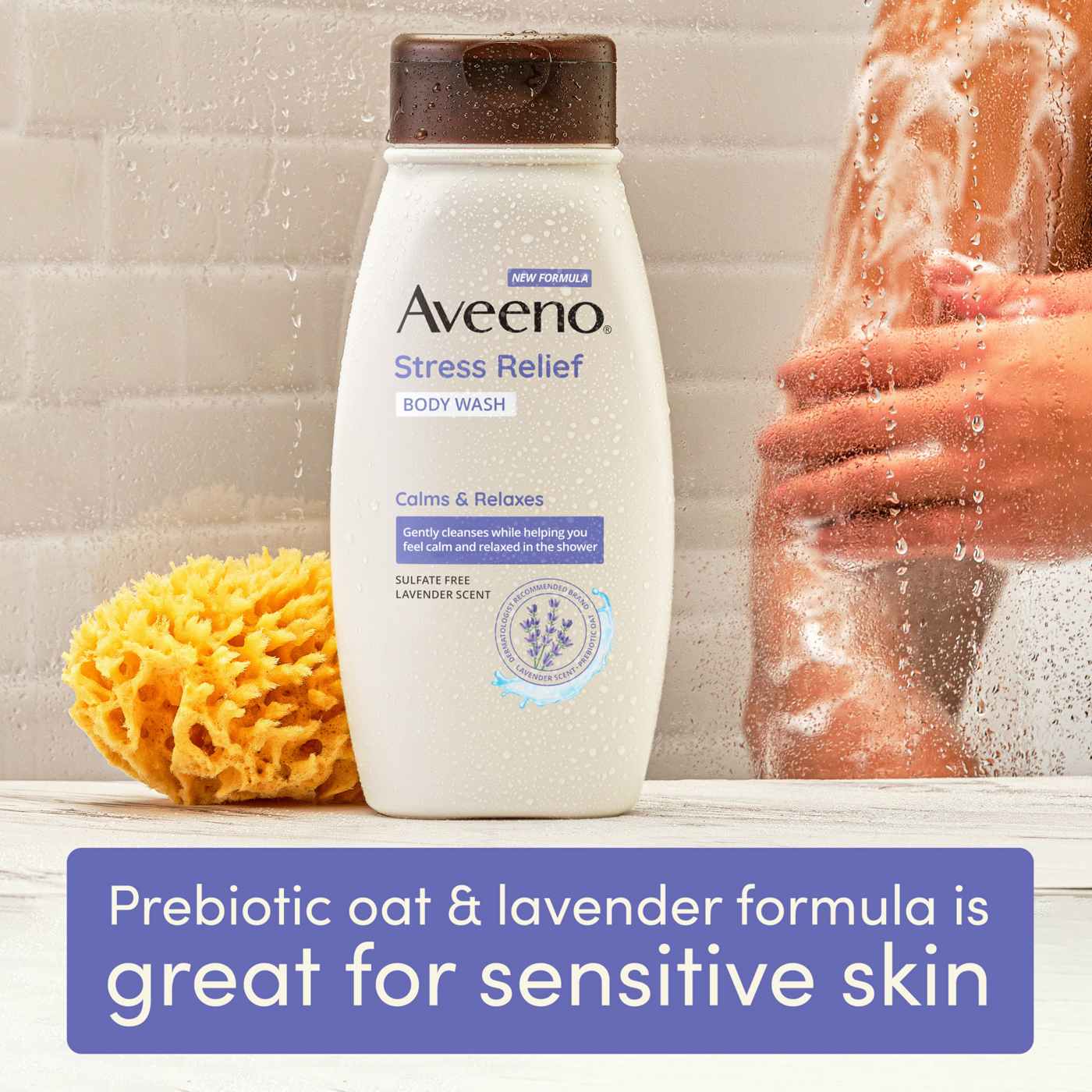 Aveeno Stress Relief Body Wash - Lavender Scent; image 4 of 8