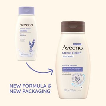 Aveeno Stress Relief Body Wash - Lavender Scent, 18 oz